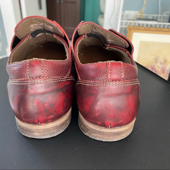 Steve Madden SCAFELL Red Burgandy Hand Crafted Limited Edition Mens Oxford Sz 10 - Picture 8 of 14